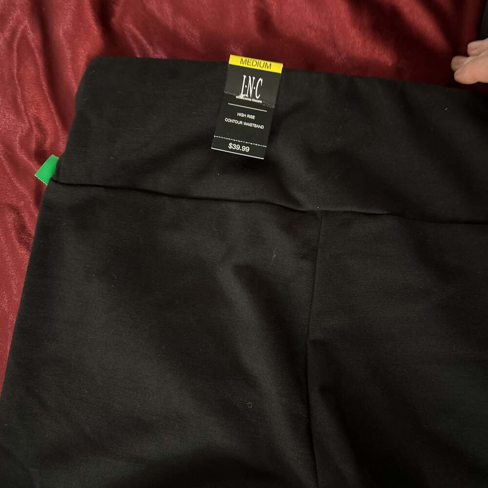 INC International Concepts Women's Black Slim Fit Flat Front Dress Pants 4S